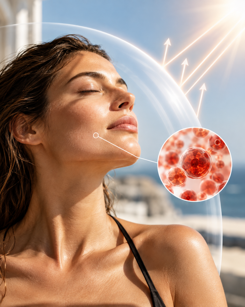 ASTAXANTHINE & PEAU : PEUT-ON VRAIMENT PROTÉGER SA PEAU DU PHOTOVIEILLISSEMENT DE L’INTÉRIEUR ?